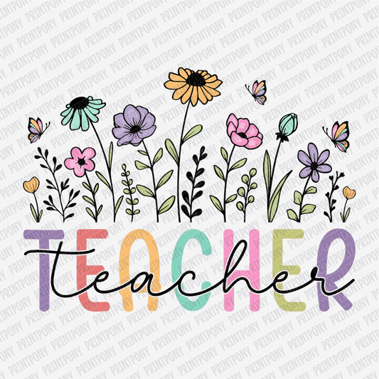 Teacher Floral Coquette - DTF Transfer - PrintPony®
