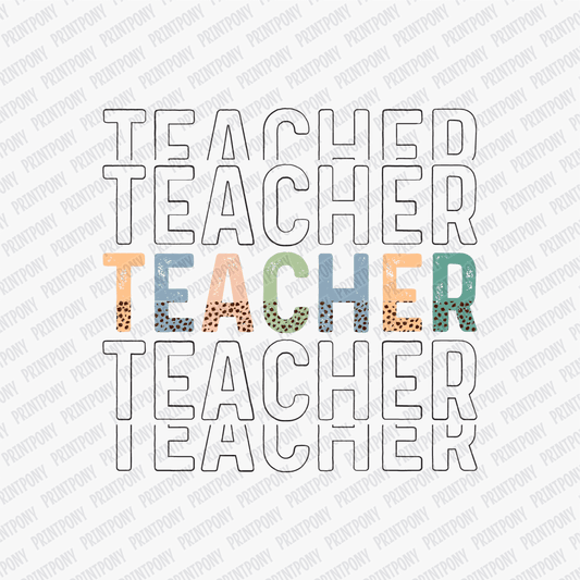 Teacher Leopard Print DTF Transfer - PrintPony™