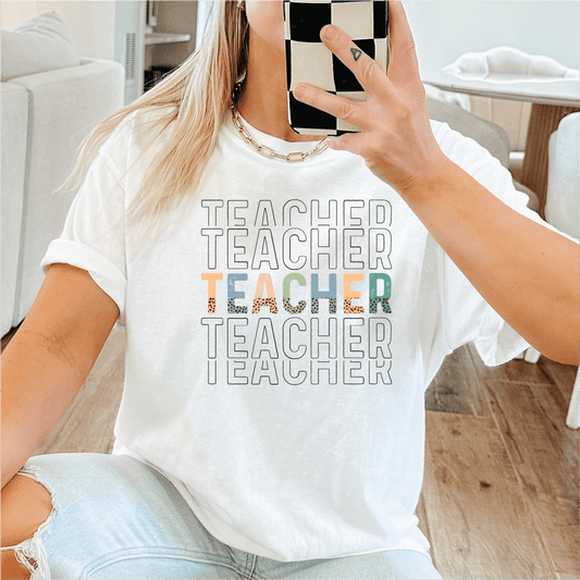 Teacher Leopard Print DTF Transfer - PrintPony™