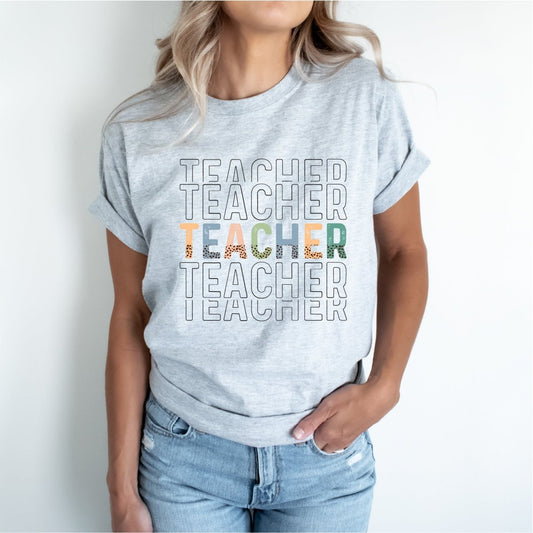 Teacher (Leopard Text) DTF Transfer - PrintPony®