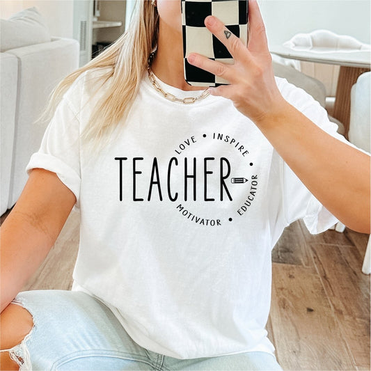 Teacher, Motivator, Educator (Black) - DTF Transfer - PrintPony®