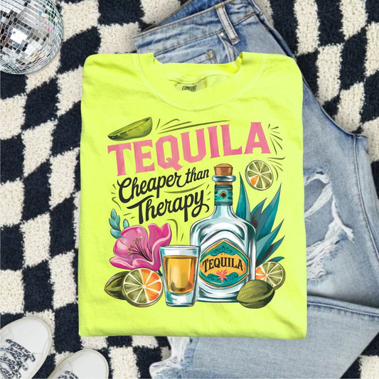 Tequila, Cheaper than Therapy DTF Transfer - PrintPony