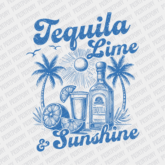 Tequila Lime & Sunshine Blue DTF transfer - PrintPony