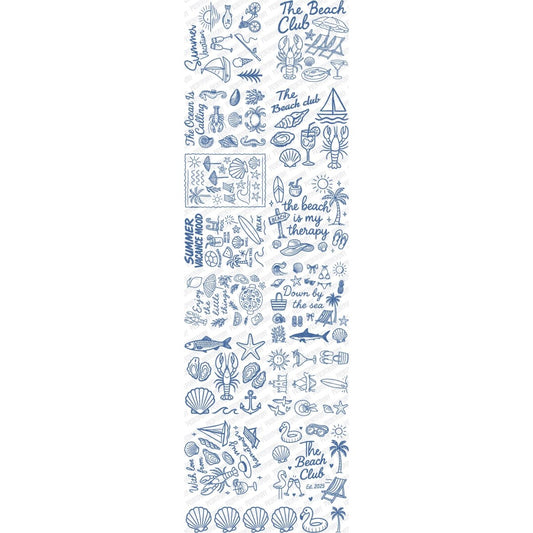 The Beach Club Premade DTF Gang Sheet (22.5" x 72") - PrintPony