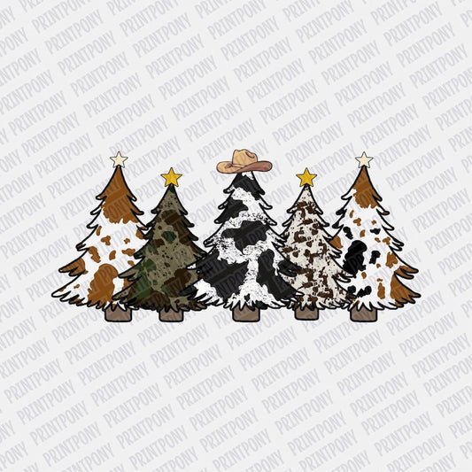 Western Christmas Patterned Trees - Print Pony‚Ñ¢