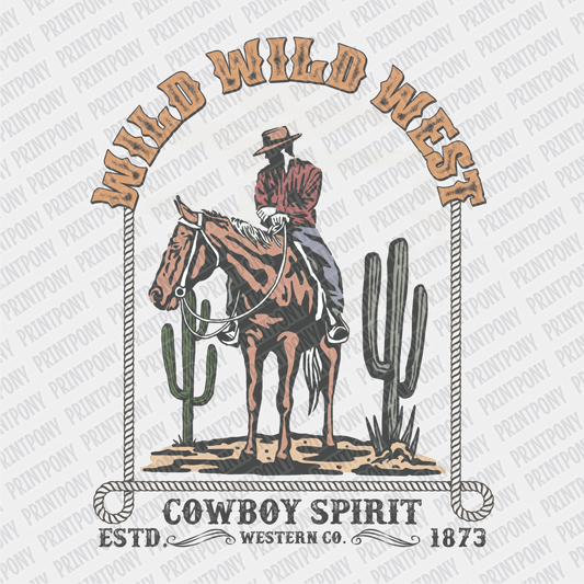 Wild Wild West Cowboy Spirit DTF Transfer - PrintPony