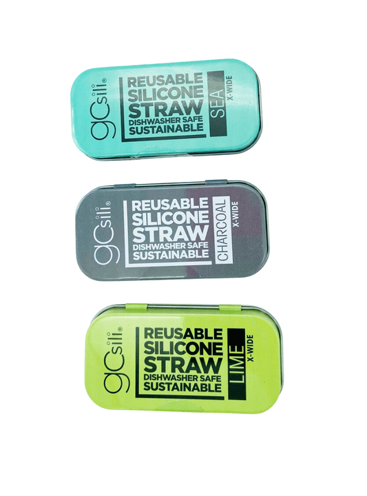 GoSili 8.5" Wide Silicone Boba/Milkshake Straws, Eco-Friendly Reusable Soft Silicone Drinking Straws - Print Pony™