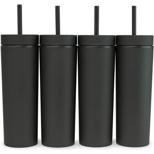 Skinny Acrylic Tumbler with Lid and Straw 16 oz. - PrintPony