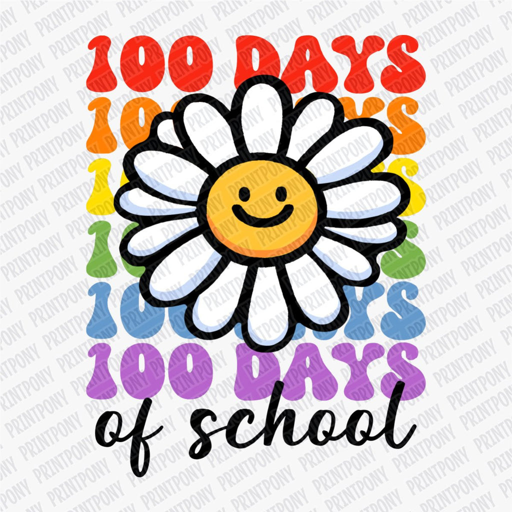 100 Days of School Flower DTF Transfer - PrintPony
