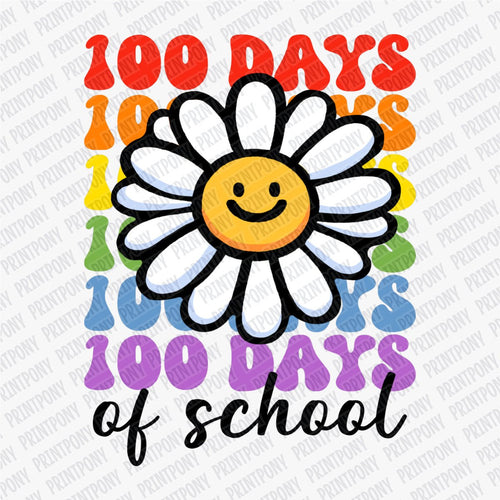 100 Days of School Flower DTF Transfer - PrintPony