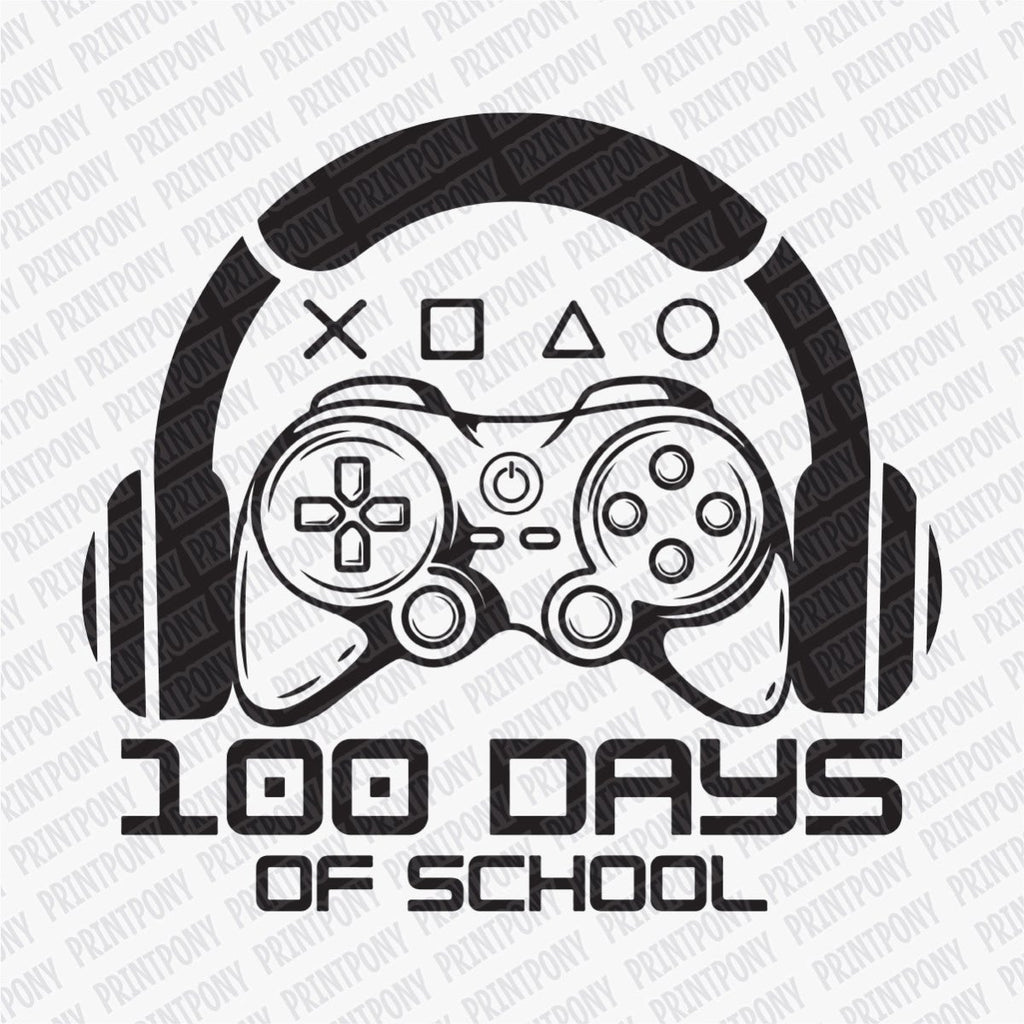 100 Days of School Gamer DTF Transfer - PrintPony