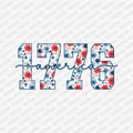 1776 America Floral Patriotic DTF transfer - PrintPony