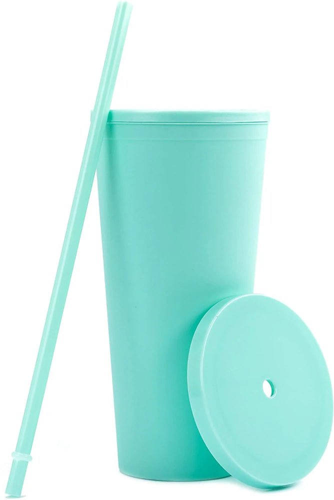 22 oz. Tapered Acrylic Tumbler with Lid and Reusable Straw (Seafoam) - Print Pony™