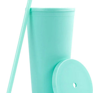 22 oz. Tapered Acrylic Tumbler with Lid and Reusable Straw (Seafoam) - Print Pony™