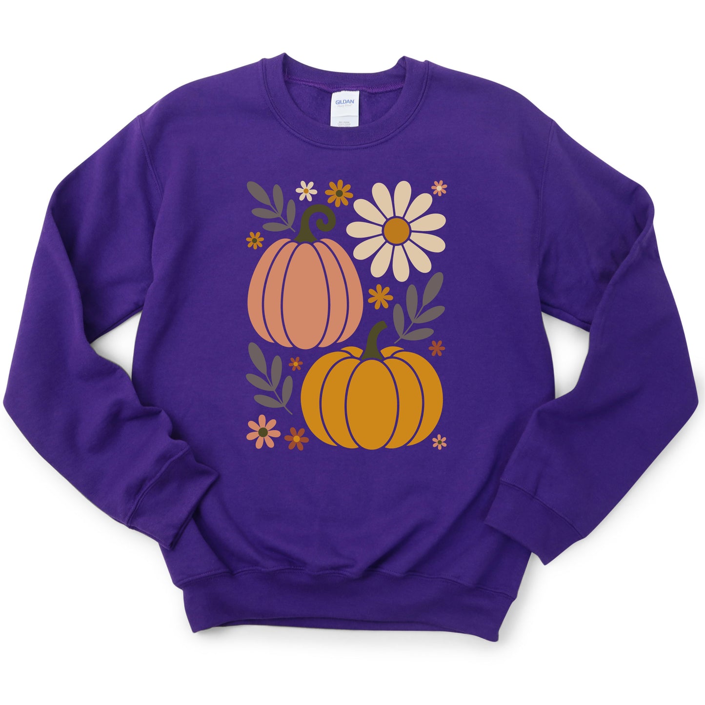 Pumpkin with Flowers DTF Transfer