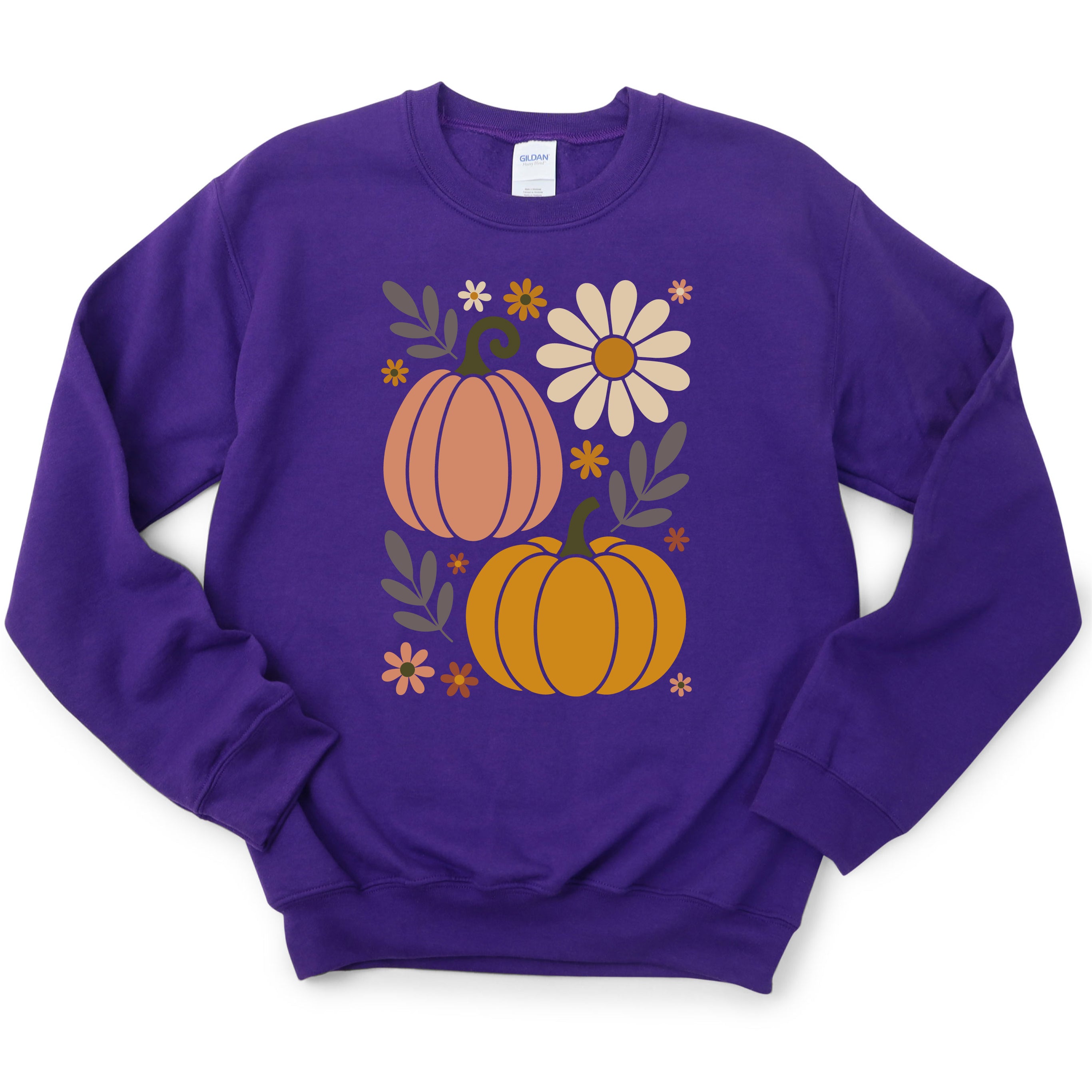 Pumpkin with Flowers DTF Transfer