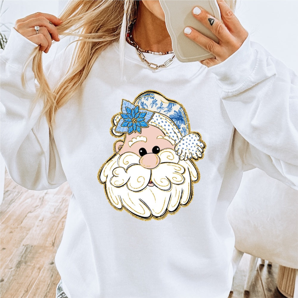 Coquette Blue Santa DTF Transfer