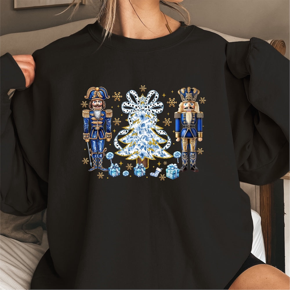 Blue Coquette Nutcracker Floral DTF Transfer