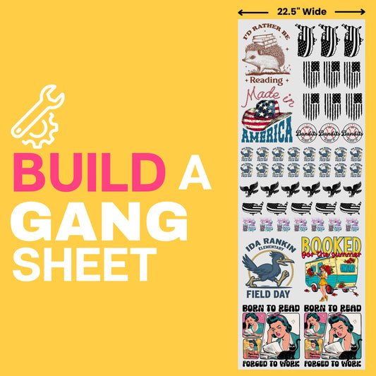 Image shows a gang sheet builder listing