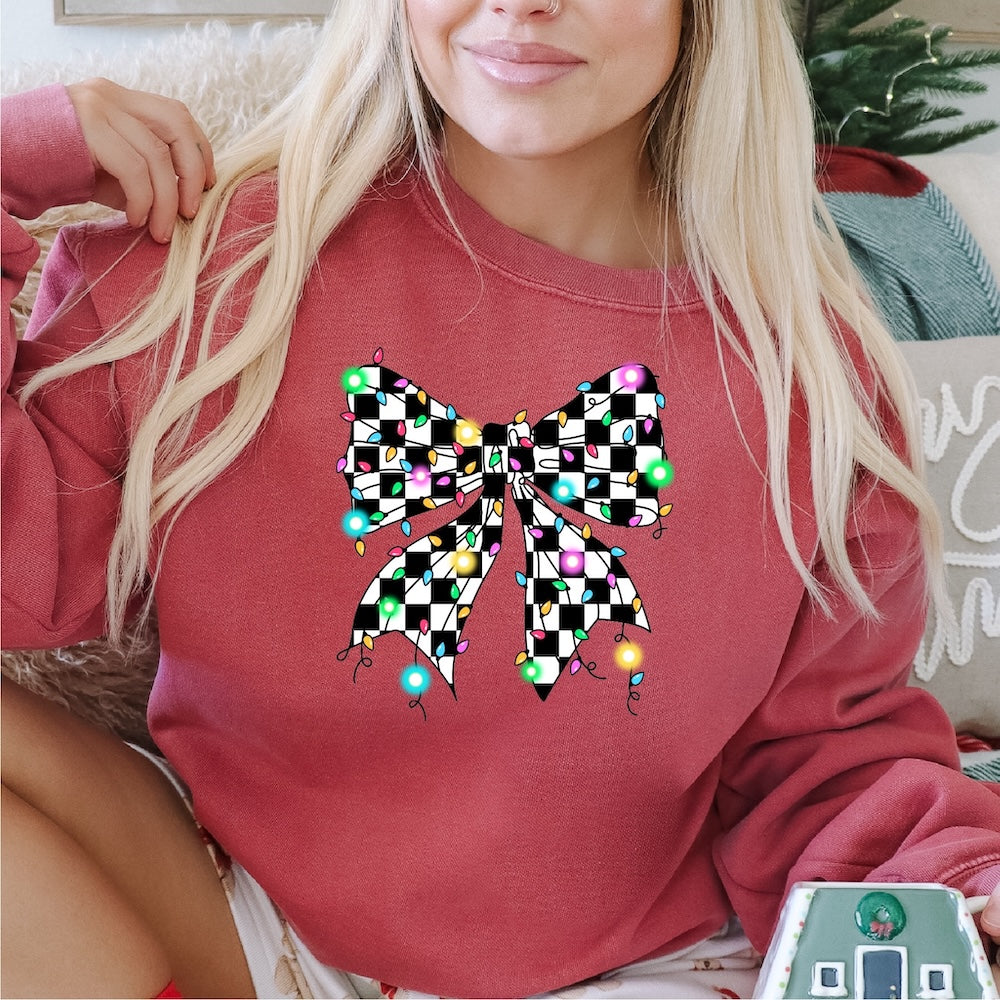 Checkered Black and White Ribbon DTF Transfer