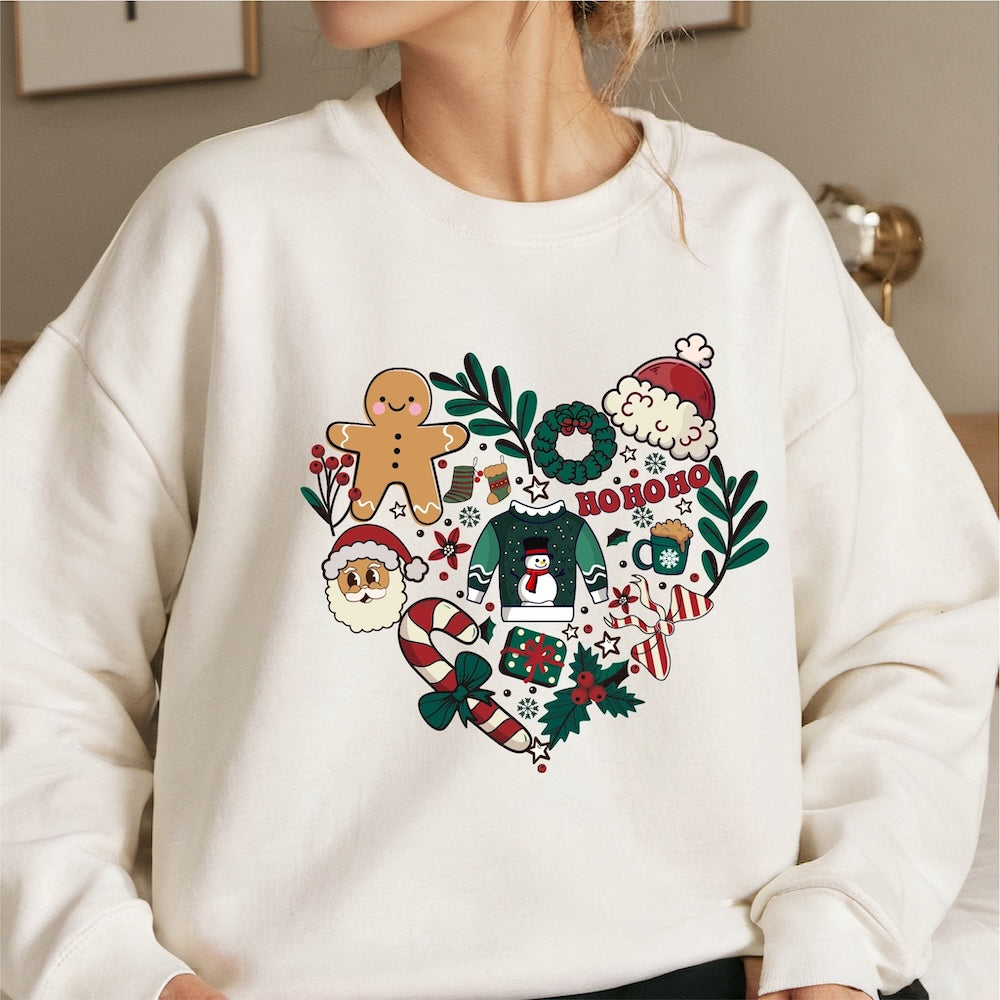 Christmas Retro Heart DTF Transfer