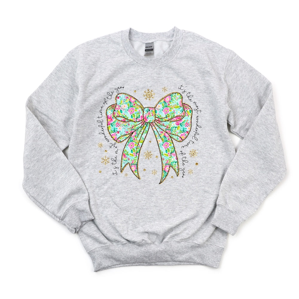 It's the most Wonderful Time of the Year Coquette Green Ribbon DTF transfer