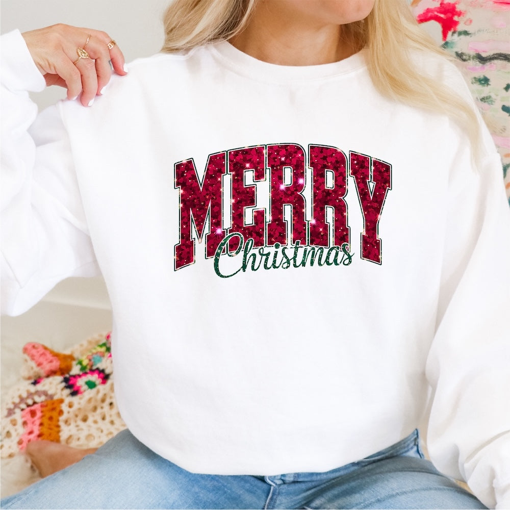 Merry Christmas Sparkly DTF transfer
