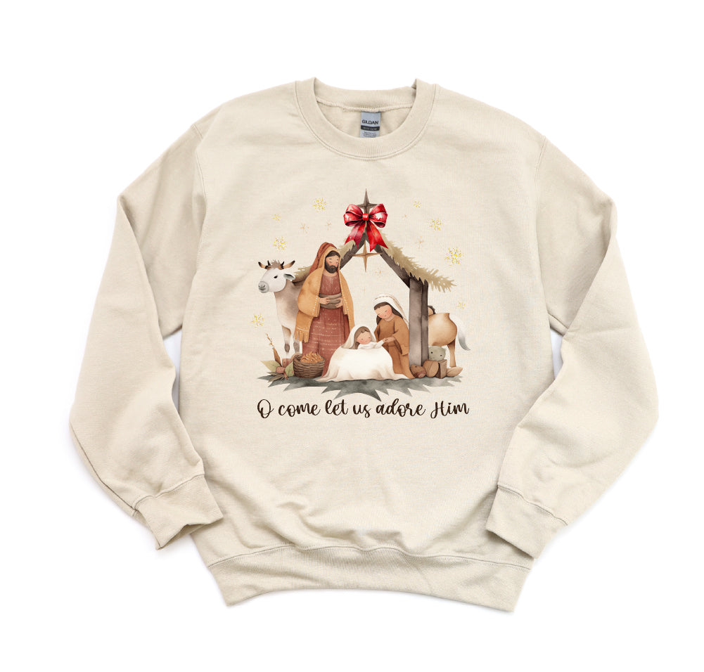 O Come Let us Adore Him DTF transfer