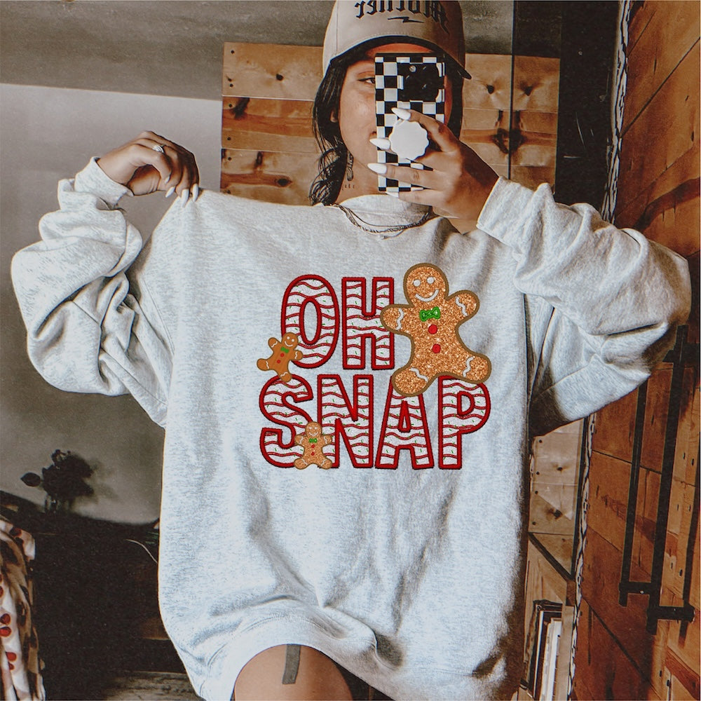 Oh Snap Faux embroidery and Glitter DTF transfer