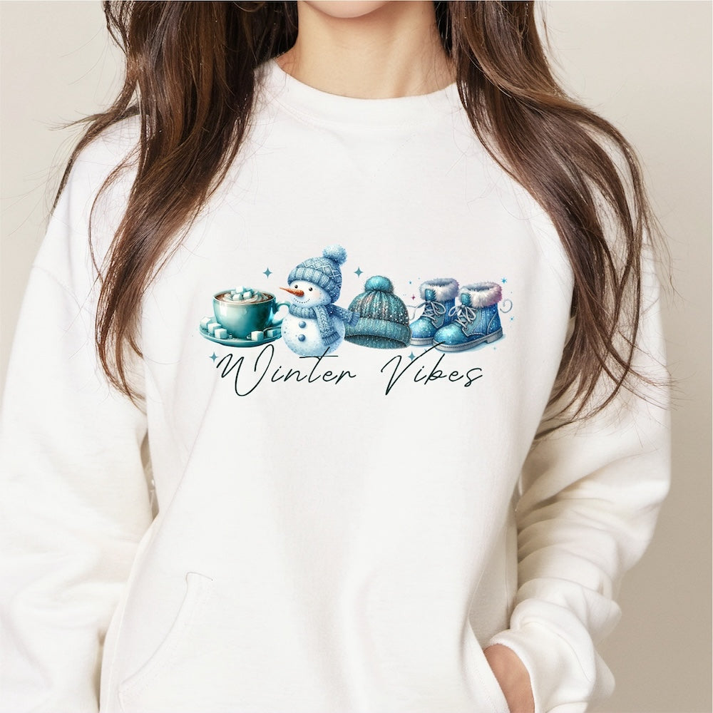 Winter Vibes Snowman DTF transfer