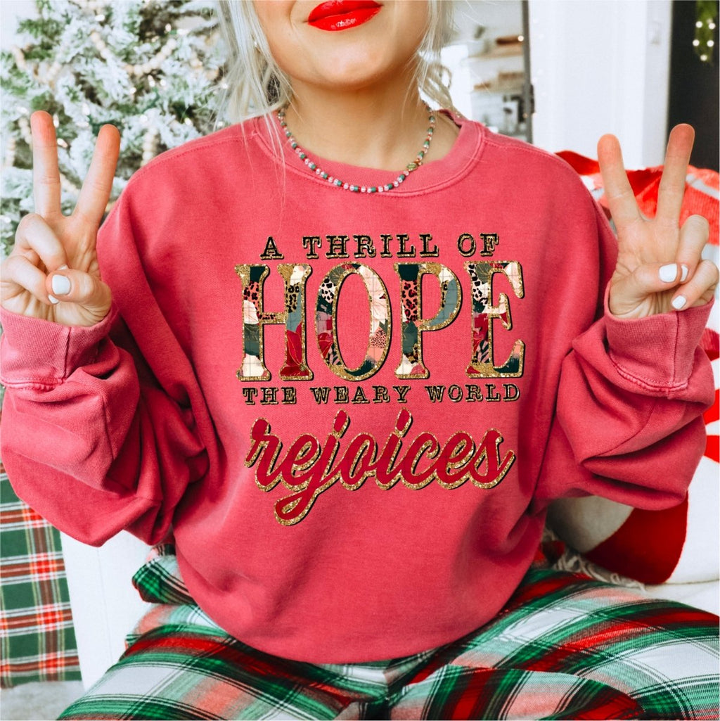 A Thrill of Hope The Weary World Rejoices Christmas DTF transfer - PrintPony