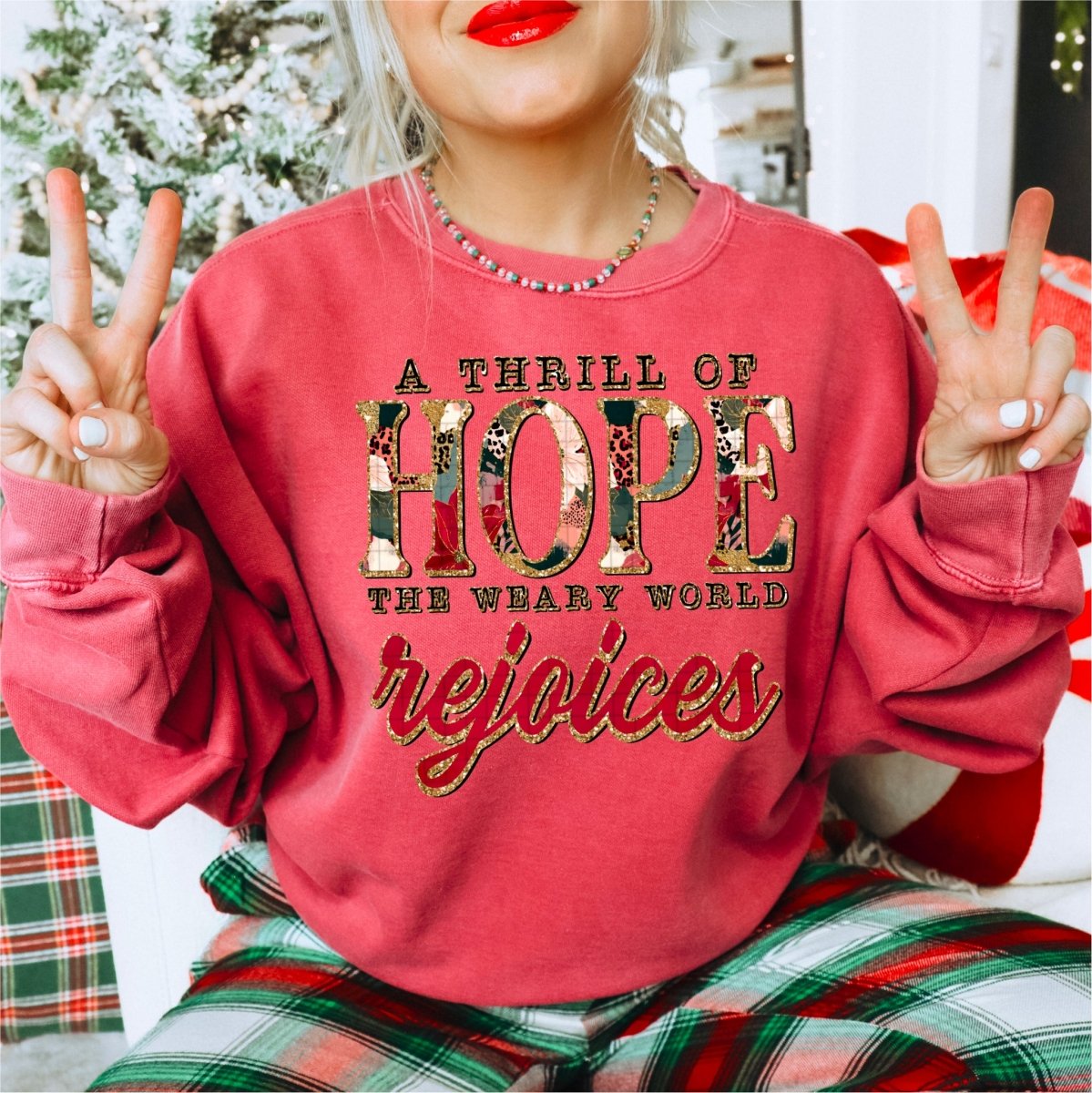 A Thrill of Hope The Weary World Rejoices Christmas DTF transfer - PrintPony