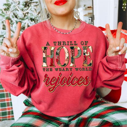 A Thrill of Hope The Weary World Rejoices Christmas DTF transfer - PrintPony