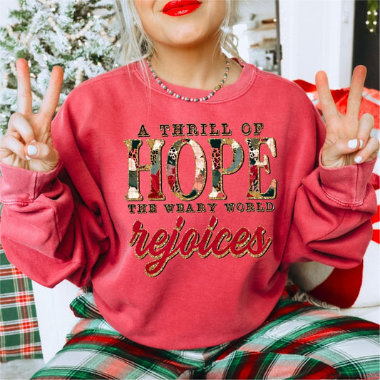 A Thrill of Hope The Weary World Rejoices Christmas DTF transfer - PrintPony