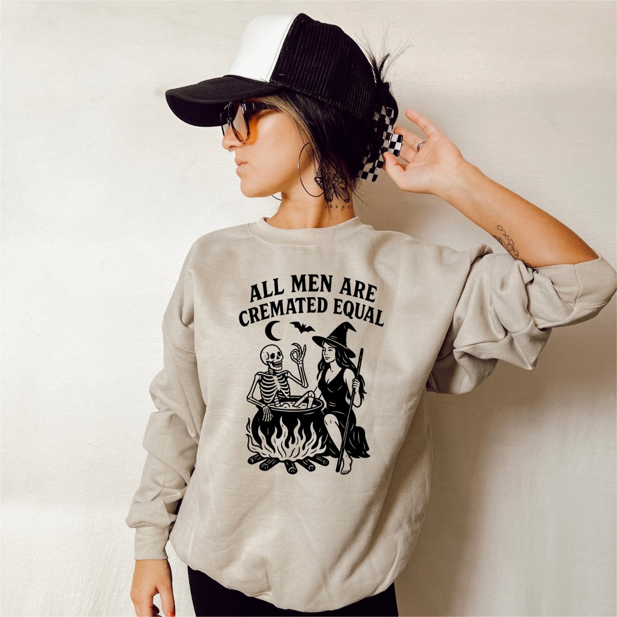 All Men are Cremated Equal Halloween DTF Transfer (Black) - PrintPony