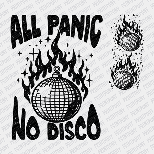All Panic, No Disco (with sleeve design) DTF Transfer - PrintPony