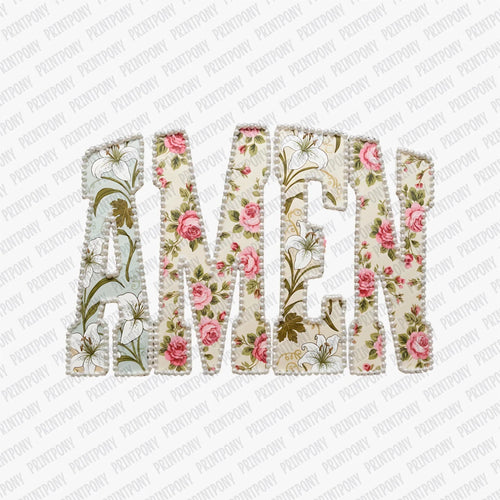 Amen Floral Coquette DTF Transfer - PrintPony