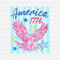 America 1776 Brushstroke Patriotic DTF transfer - PrintPony