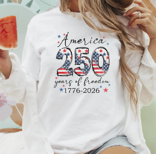 America 250 Years of Freedom Patriotic DTF transfer - PrintPony