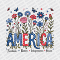 America Floral Patriotic DTF transfer - PrintPony