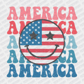 America Smiley - Patriotic DTF transfer - PrintPony