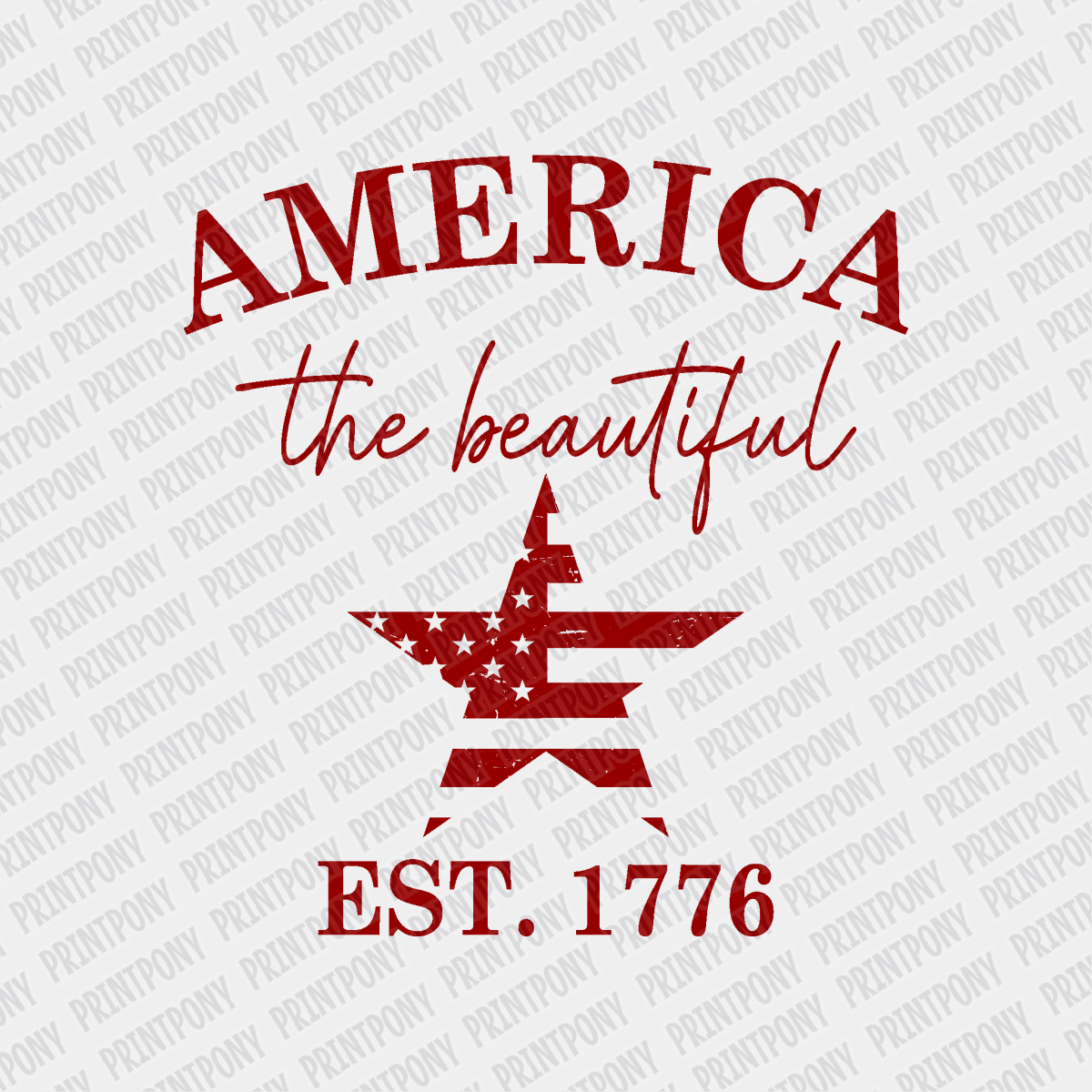 America the Beautiful Patriotic DTF transfer - PrintPony