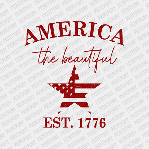 America the Beautiful Patriotic DTF transfer - PrintPony