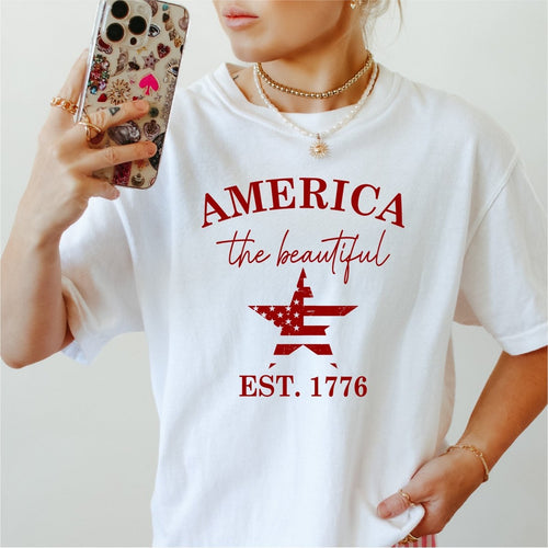 America the Beautiful Patriotic DTF transfer - PrintPony