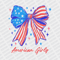 American Girly Coquette Ribbon Patriotic DTF transfer - PrintPony