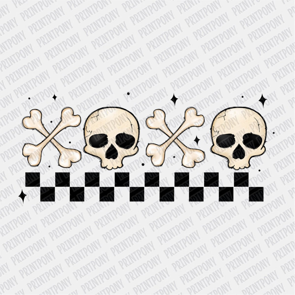 Anti - Valentine Skulls with Cross - bones DTF Transfer - PrintPony