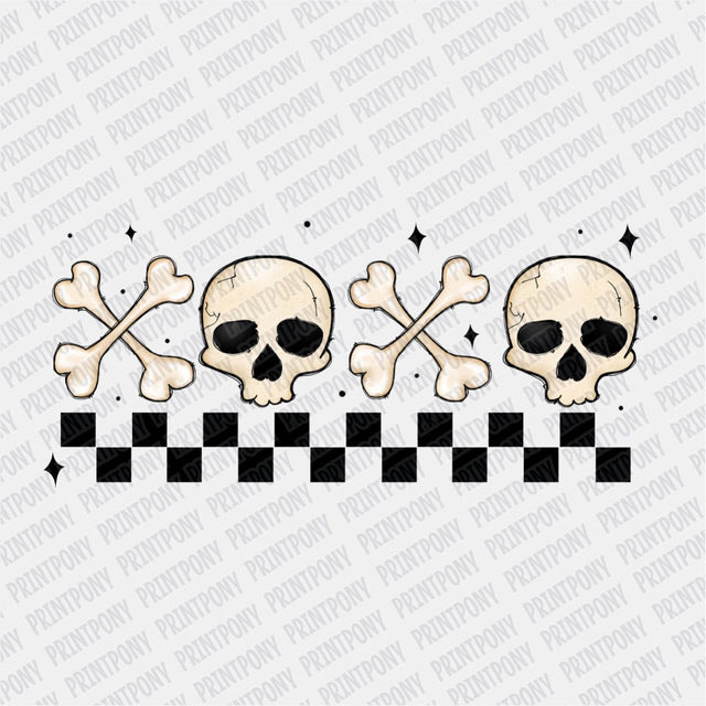 Anti - Valentine Skulls with Cross - bones DTF Transfer - Print Pony™