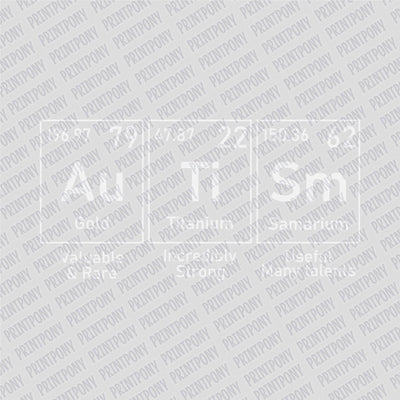 Autism Periodic Table (White) DTF Transfer - Print Pony™