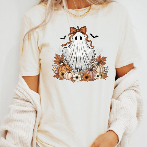 Autumn Ghost and Pumpkin - DTF Transfer - PrintPony