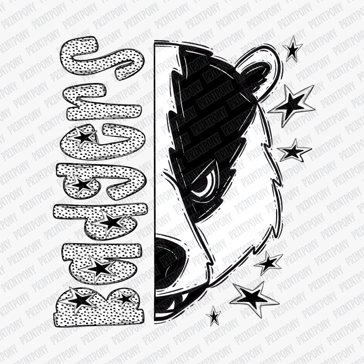 Badgers Mascot DTF Transfer - PrintPony™